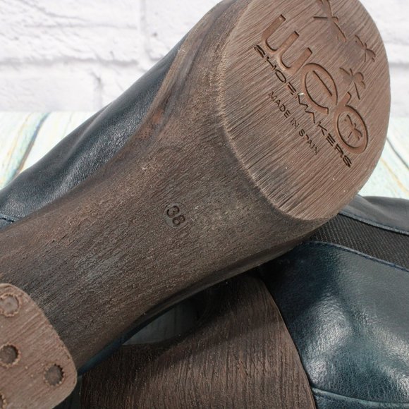 Eric Michael Web Shoemakers Blue Leather Slip On Chelsea Boots Size 8 - 8.5 - Picture 8 of 9